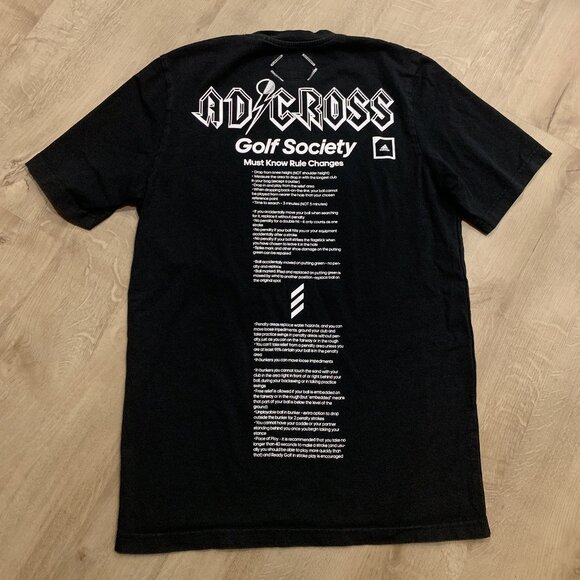 Adidas Adicross Golf Society “Ambassador” Black Graphic T-Shirt Men’s Medium M - Picture 1 of 8